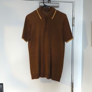 Sweater Polo - Brown Pattern Small